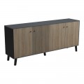 Μπουφές Tuscany Pakoworld Sonoma-Ανθρακί 180X40X78.6Εκ