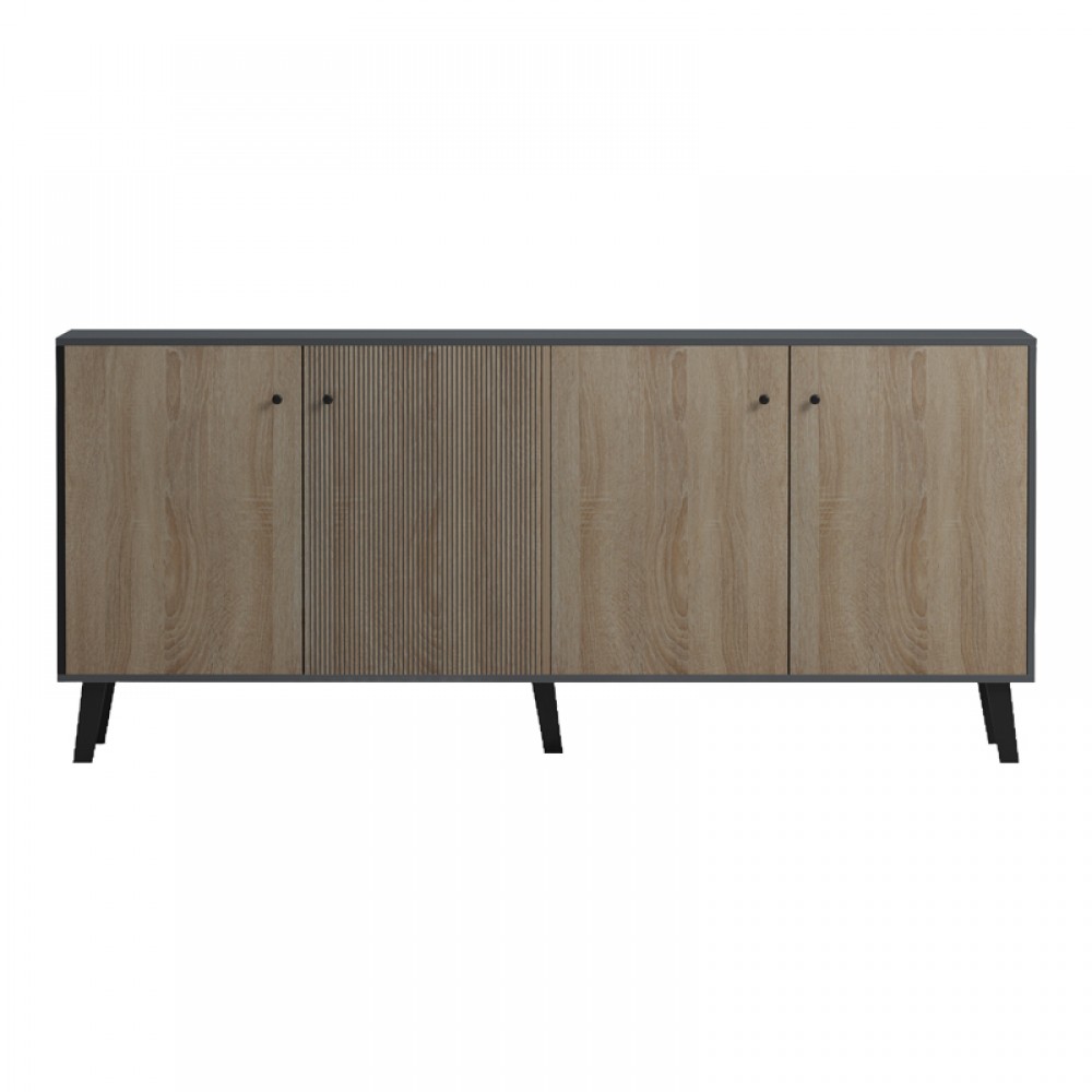 Μπουφές Tuscany Pakoworld Sonoma-Ανθρακί 180X40X78.6Εκ