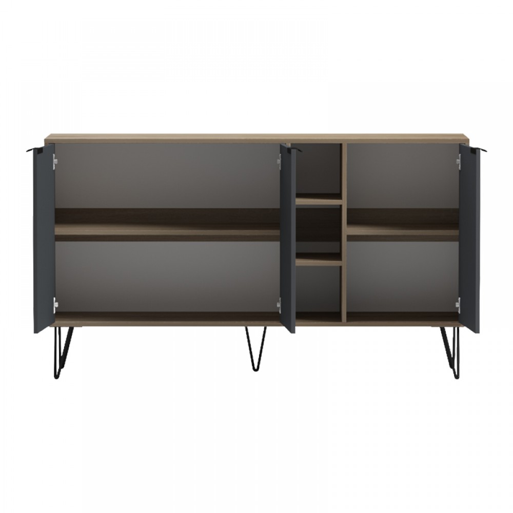 Μπουφές Balain Pakoworld Sonoma-Ανθρακί 142X35.5X83Εκ