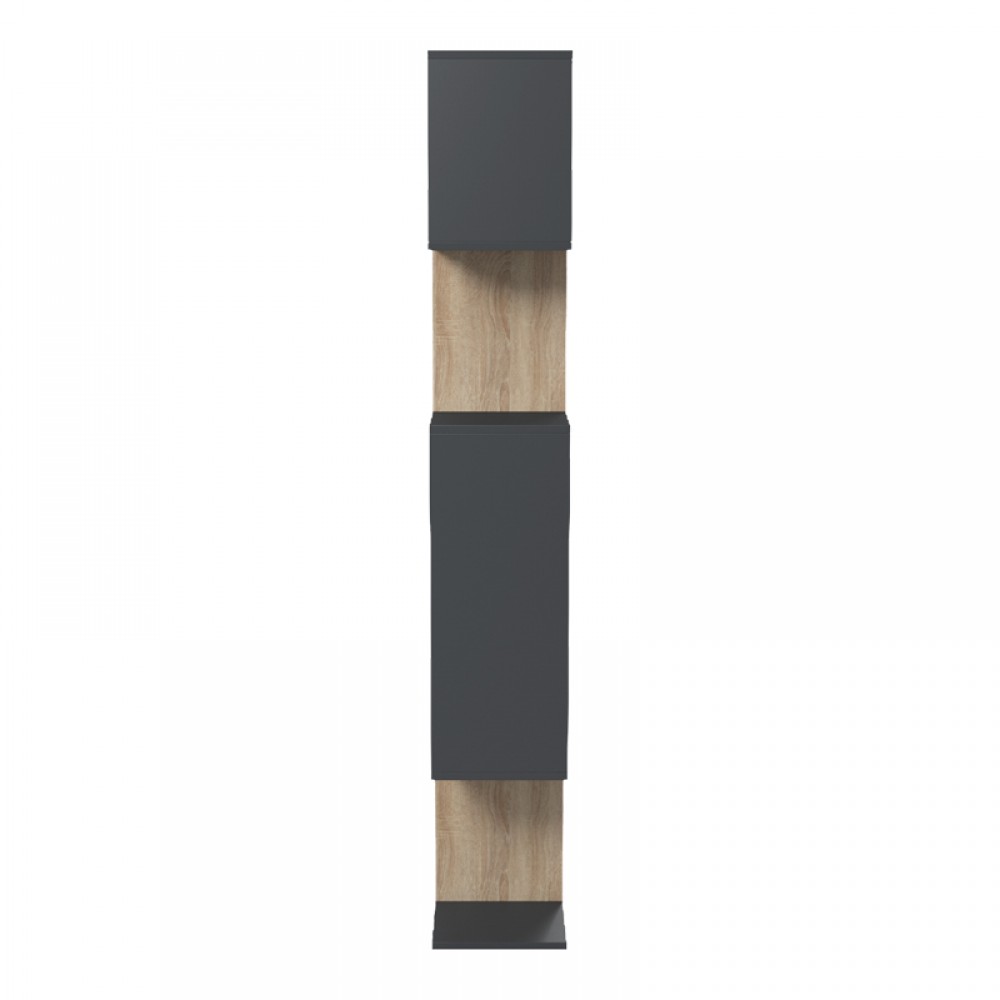 Βιβλιοθήκη Mito Pakoworld Ανθρακί - Sonoma 108.5X25X161Εκ