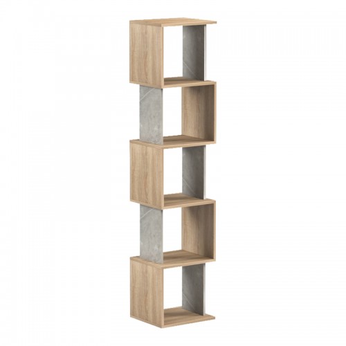Βιβλιοθήκη Cubik Pakoworld Sonoma- Γκρι Μπεζ Οψη Μαρμάρου 35X30X161Εκ