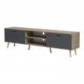Έπιπλο Τηλεόρασης Gorna Pakoworld Sonoma-Ανθρακί 180X35X48.6Εκ