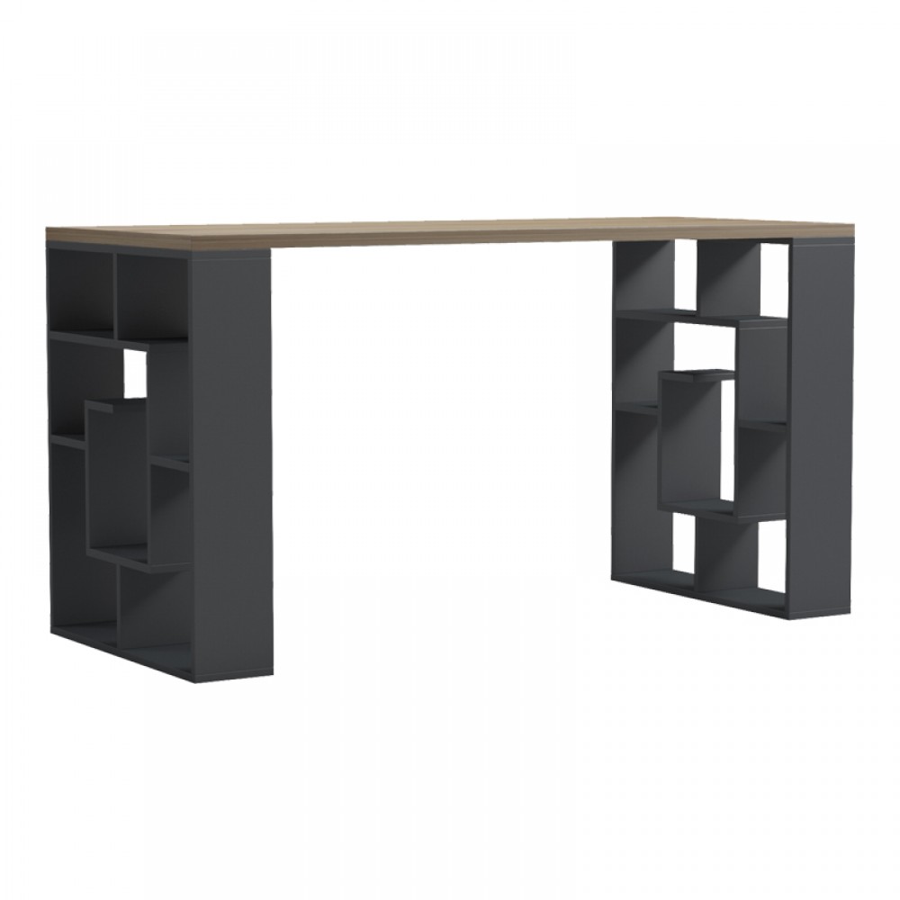 Γραφείο Εργασίας Lovet Pakoworld Ανθρακί-Sonoma 140X60X72Εκ