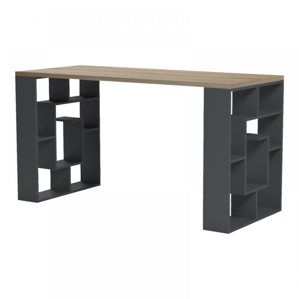 Γραφείο Εργασίας Lovet Pakoworld Ανθρακί-Sonoma 140X60X72Εκ