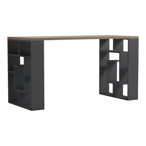 Γραφείο Εργασίας Lovet Pakoworld Ανθρακί-Sonoma 140X60X72Εκ