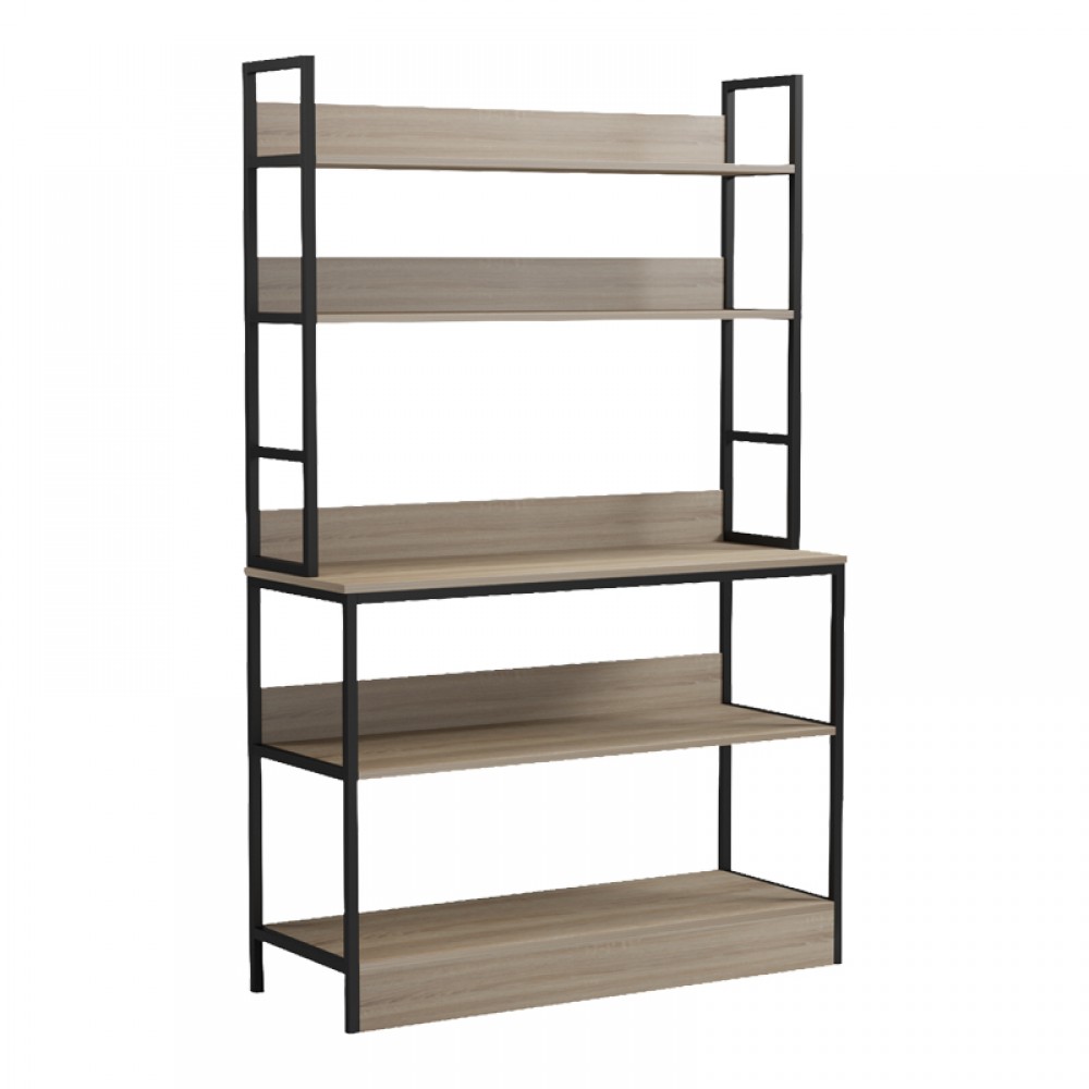 Επιδαπέδια Ραφιέρα Oranis Pakoworld Sonoma-Μαύρο 105X38X165Εκ