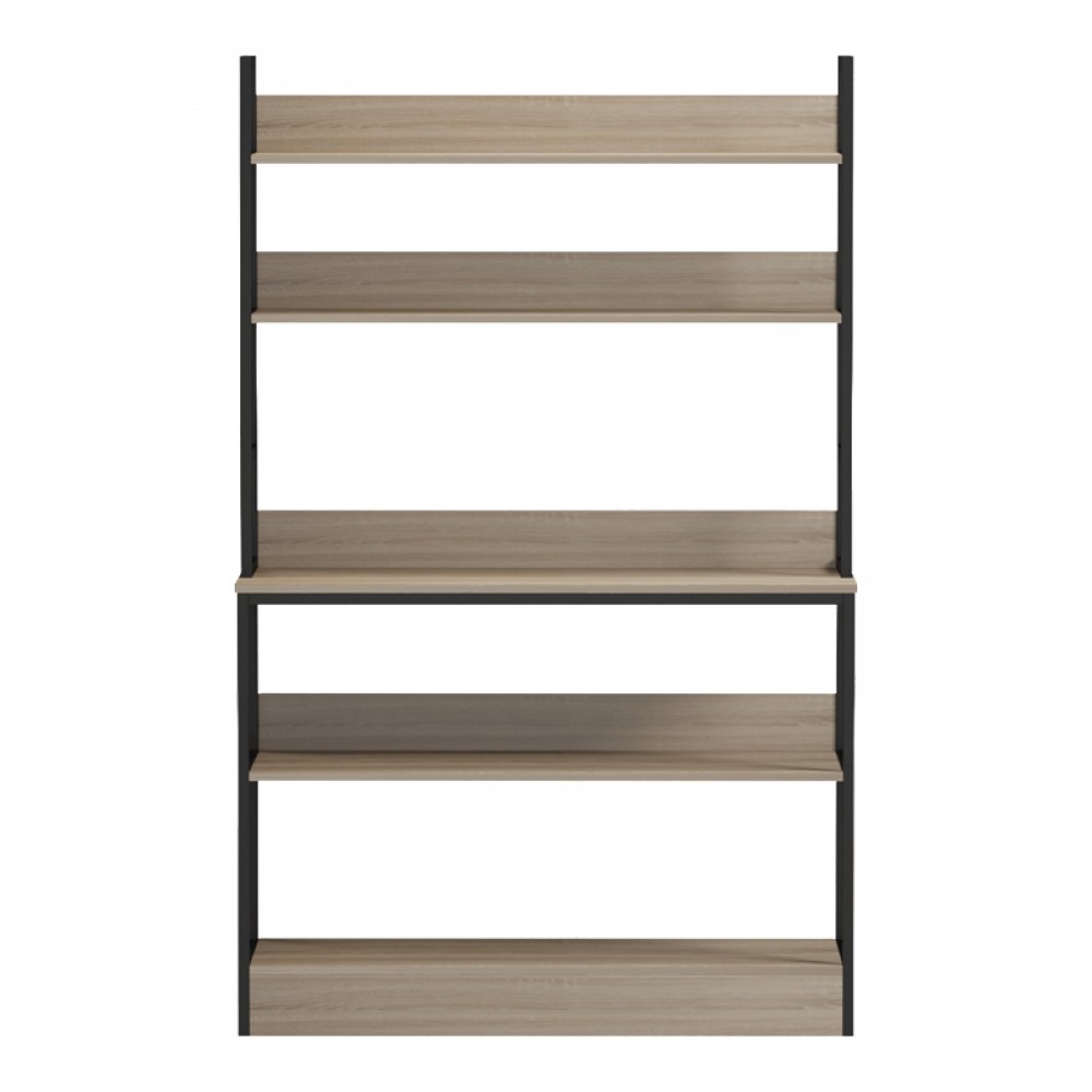 Επιδαπέδια Ραφιέρα Oranis Pakoworld Sonoma-Μαύρο 105X38X165Εκ