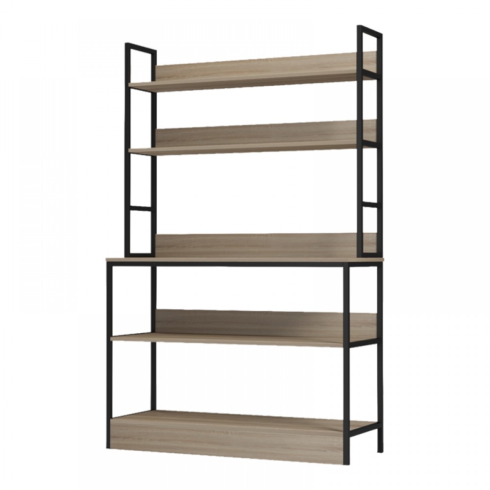 Επιδαπέδια Ραφιέρα Oranis Pakoworld Sonoma-Μαύρο 105X38X165Εκ