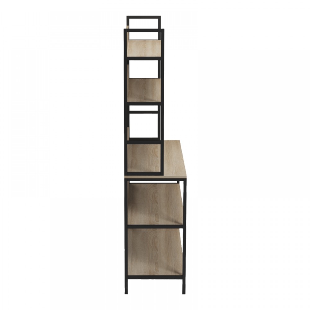 Επιδαπέδια Ραφιέρα Oranis Pakoworld Sonoma-Μαύρο 105X38X165Εκ