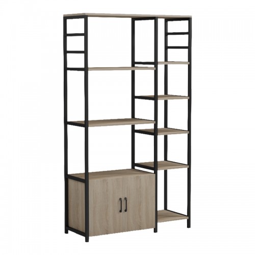 Επιδαπέδια Ραφιέρα Ranea Pakoworld Sonoma-Μαύρο 85X32X150Εκ