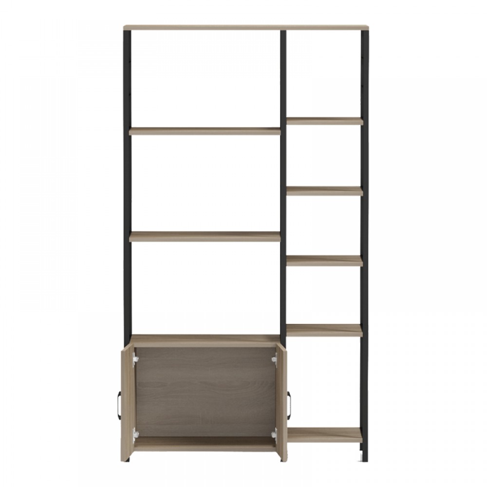 Επιδαπέδια Ραφιέρα Ranea Pakoworld Sonoma-Μαύρο 85X32X150Εκ