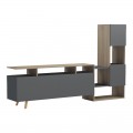Σύνθετο Σαλονιού Defry Pakoworld Sonoma-Ανθρακί 177.5X31.5X110Εκ