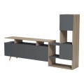 Σύνθετο Σαλονιού Defry Pakoworld Sonoma-Ανθρακί 177.5X31.5X110Εκ