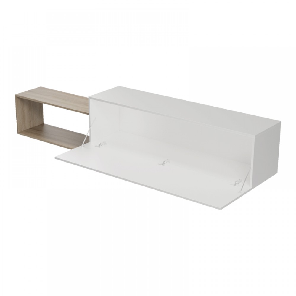 Έπιπλο Τηλεόρασης Επιτοίχιο Olande Pakoworld Sonoma-Λευκό 210X35X48Εκ