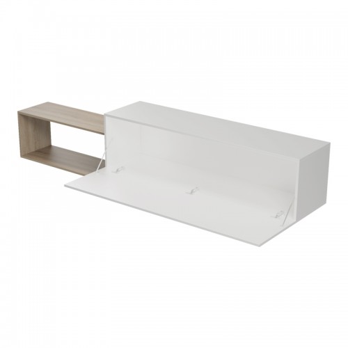 Έπιπλο Τηλεόρασης Επιτοίχιο Olande Pakoworld Sonoma-Λευκό 210X35X48Εκ