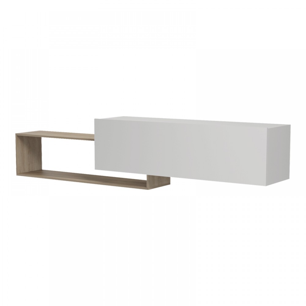 Έπιπλο Τηλεόρασης Επιτοίχιο Olande Pakoworld Sonoma-Λευκό 210X35X48Εκ