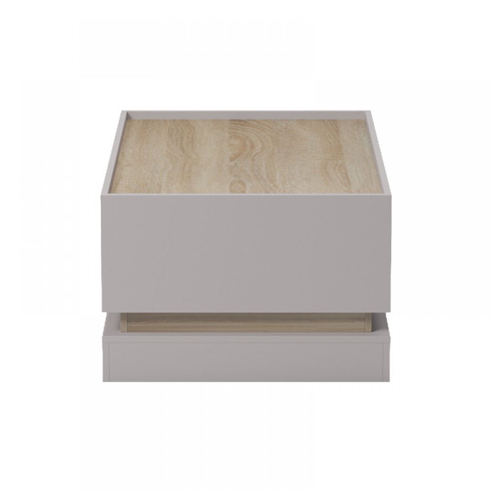 Τραπέζι Σαλονιού Wendo Pakoworld Taupe-Sonoma 97X60X40Εκ