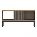 Τραπέζι Σαλονιού Delanka Pakoworld Oak-Μαύρο 92X50X46Εκ