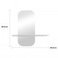 Καθρέπτης Lunaria Pakoworld Λευκό Mdf 60X11.5X60Εκ