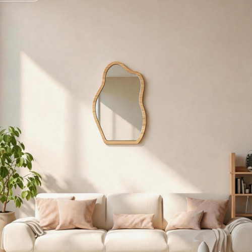 Καθρέπτης Evanthia Pakoworld Mdf Σε Φυσική Απόχρωση 36X1.2X56 Εκ