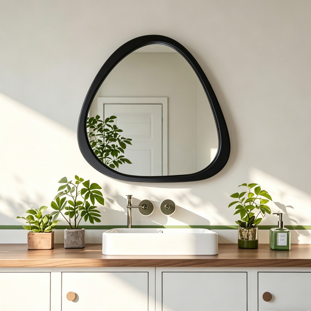 Καθρέπτης Ione Pakoworld Μαύρο Mdf 60X2,5X61Εκ