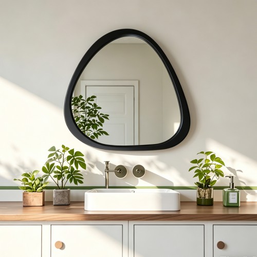 Καθρέπτης Ione Pakoworld Μαύρο Mdf 60X2,5X61Εκ
