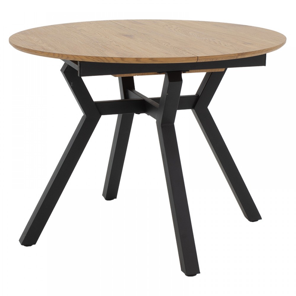 Tραπέζι Frances Pakoworld Επεκτεινόμενο Mdf Sonoma-Μαύρο 100-140X100X75Εκ