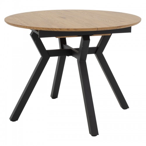 Tραπέζι Frances Pakoworld Επεκτεινόμενο Mdf Sonoma-Μαύρο 100-140X100X75Εκ
