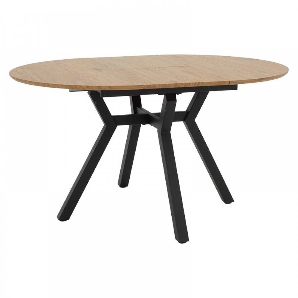 Tραπέζι Frances Pakoworld Επεκτεινόμενο Mdf Sonoma-Μαύρο 100-140X100X75Εκ