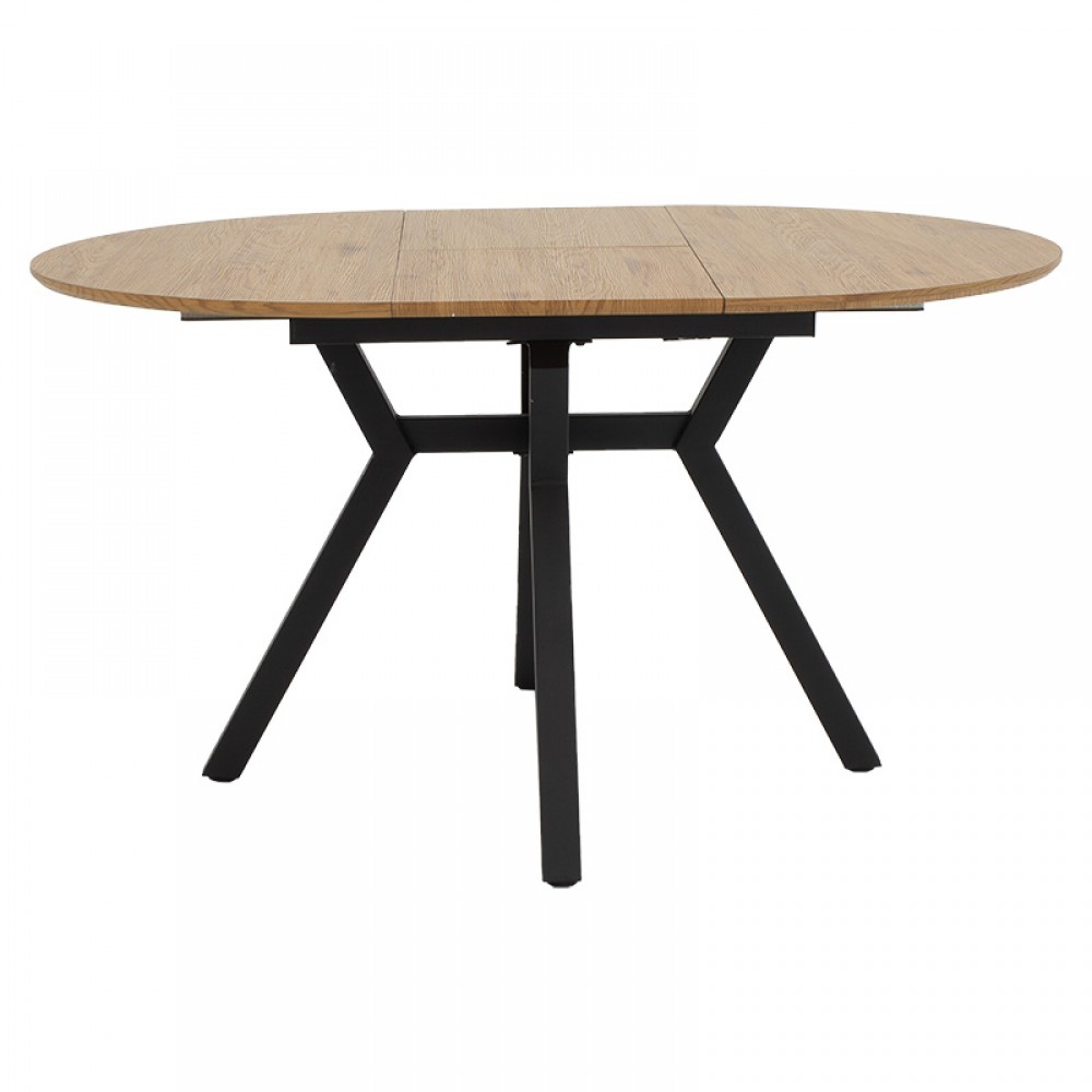 Tραπέζι Frances Pakoworld Επεκτεινόμενο Mdf Sonoma-Μαύρο 100-140X100X75Εκ