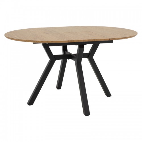 Tραπέζι Frances Pakoworld Επεκτεινόμενο Mdf Sonoma-Μαύρο 100-140X100X75Εκ