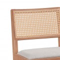 Σκαμπό Bar Winslow Pakoworld Ξύλο Rubberwood Ανοικτό Καρυδί-Pvc Rattan Φυσικό-Ύφασμα Γκρι 44.5X46X98Εκ