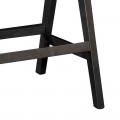 Σκαμπό Bar Winslow Pakoworld Ξύλο Rubberwood Μαύρο-Pvc Rattan Φυσικό-Ύφασμα Γκρι