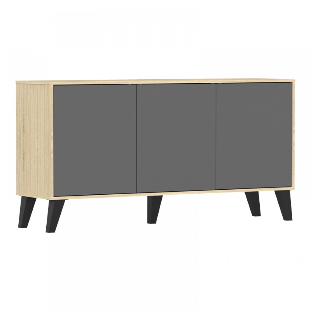 Μπουφές Billie Pakoworld Sonoma-Ανθρακί149X40X77Εκ