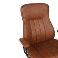 Καρέκλα Γραφείου Διευθυντή Philareti Pakoworld Καφέ Pu 74X71,5X108-118Εκ