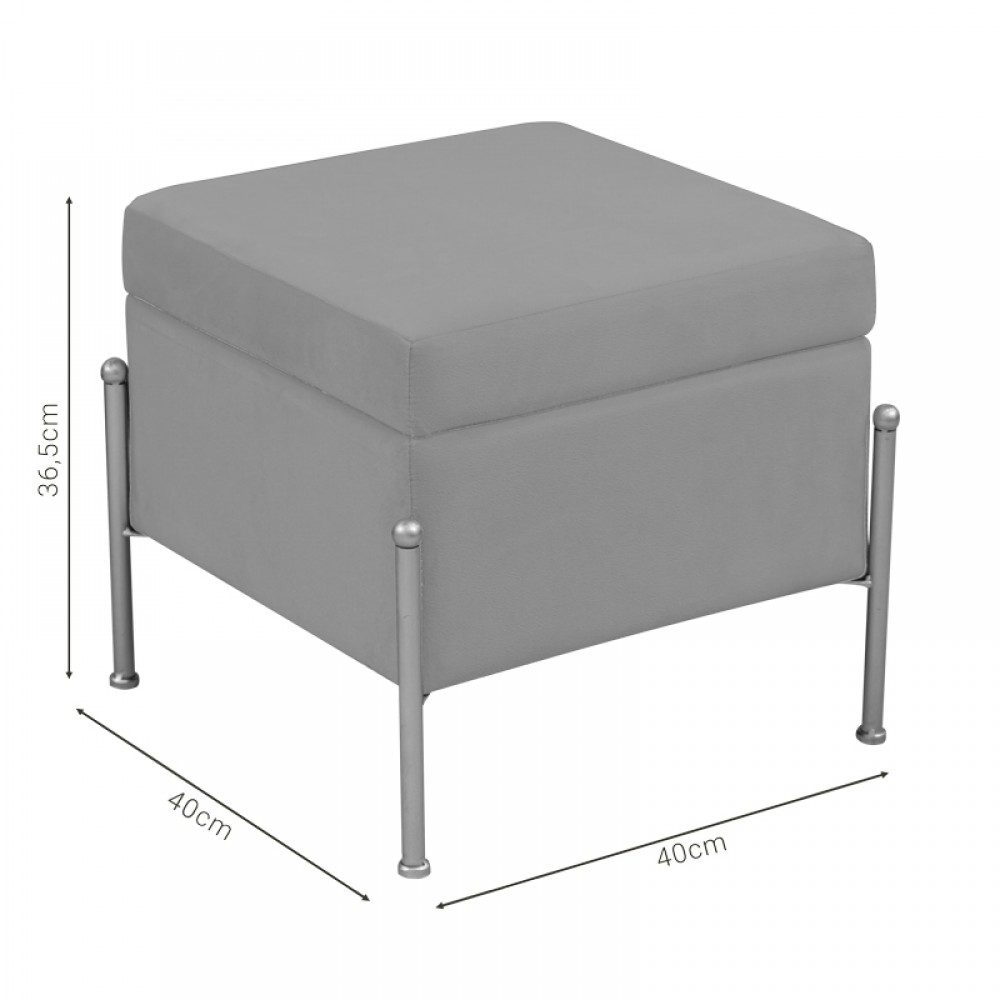 Σκαμπό-Μπαούλο Panton Pakoworld Φυστικί-Χρυσό 40X40X36.5Εκ