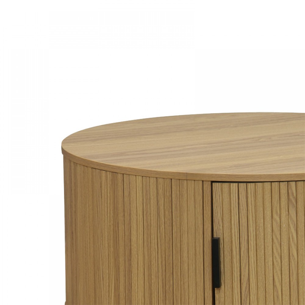 Τραπέζι Σαλονιού Scandi Pakoworld Mdf Σε Φυσική Απόχρωση Φ80X35.5Εκ