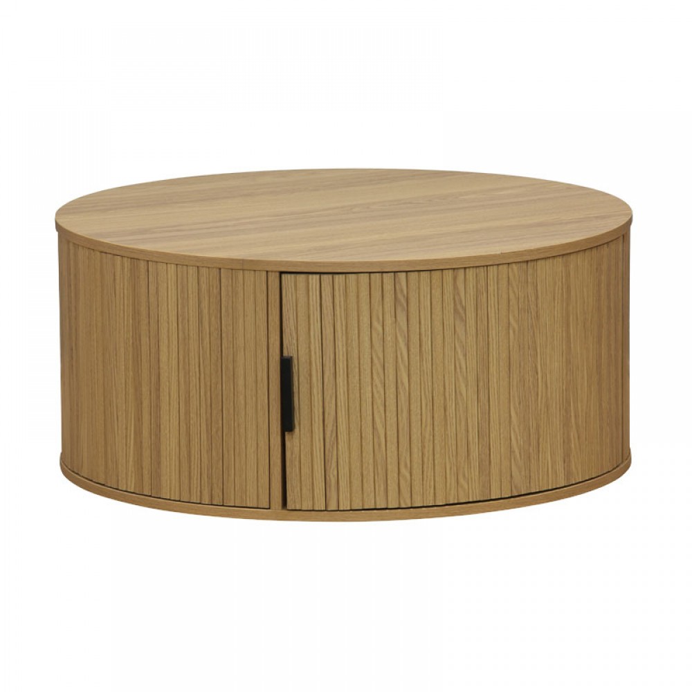 Τραπέζι Σαλονιού Scandi Pakoworld Mdf Σε Φυσική Απόχρωση Φ80X35.5Εκ