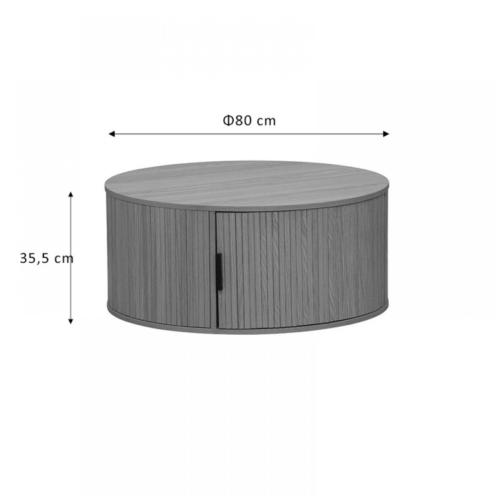 Τραπέζι Σαλονιού Scandi Pakoworld Mdf Σε Φυσική Απόχρωση Φ80X35.5Εκ