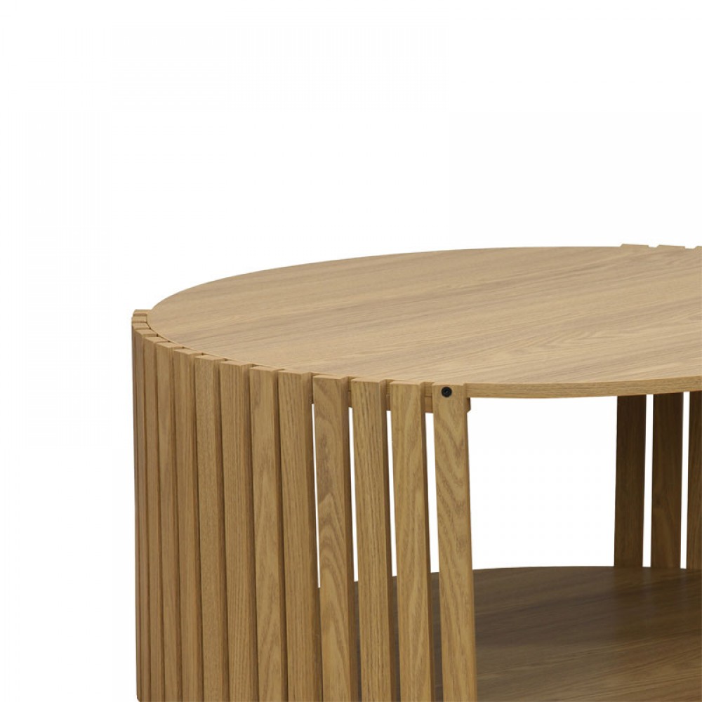 Τραπέζι Σαλονιού Heavenly Pakoworld Mdf Φυσικό Φ83X38Εκ