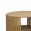 Τραπέζι Σαλονιού Heavenly Pakoworld Mdf Φυσικό Φ83X38Εκ