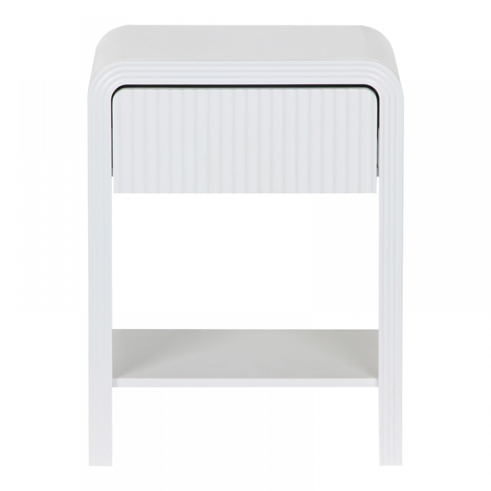 Κομοδίνο Zeplen Pakoworld Mdf Σε Λευκή Απόχρωση 40X30X53Εκ