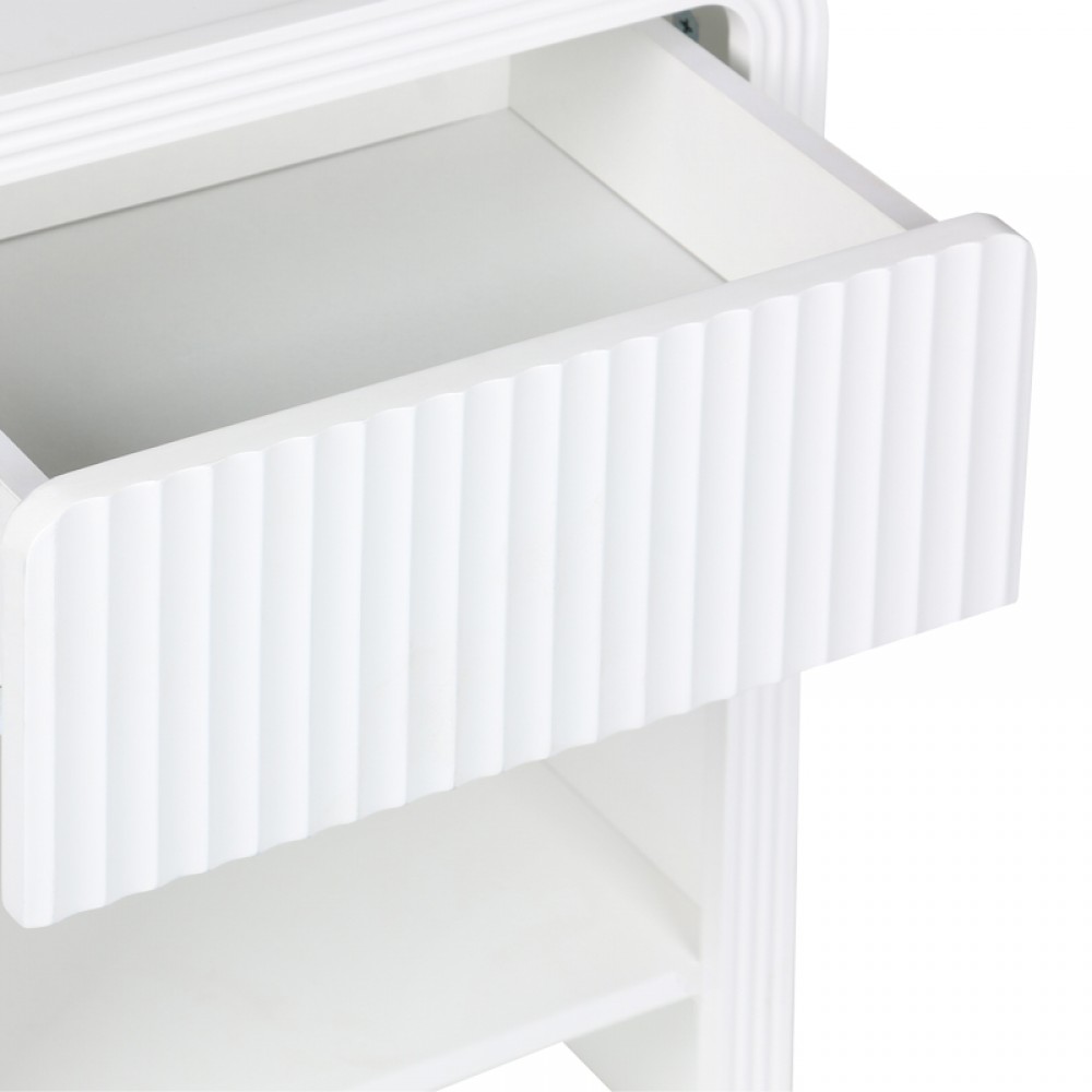 Κομοδίνο Zeplen Pakoworld Mdf Σε Λευκή Απόχρωση 40X30X53Εκ