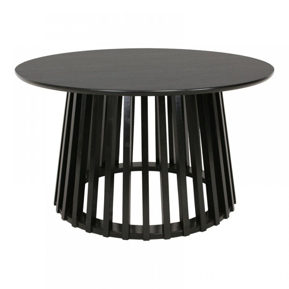 Τραπέζι Σαλονιού Domonic Pakoworld Mdf Σε Μαύρη Απόχρωση Φ80X45Εκ