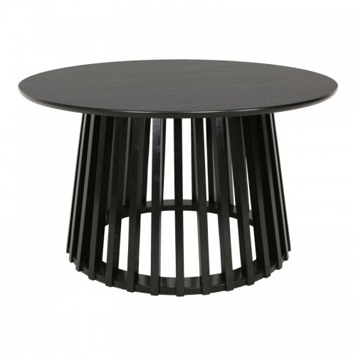 Τραπέζι Σαλονιού Domonic Pakoworld Mdf Σε Μαύρη Απόχρωση Φ80X45Εκ