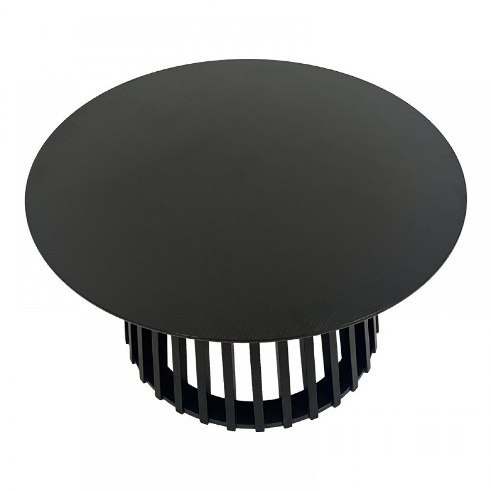 Τραπέζι Σαλονιού Domonic Pakoworld Mdf Σε Μαύρη Απόχρωση Φ80X45Εκ