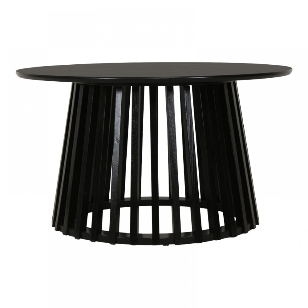 Τραπέζι Σαλονιού Domonic Pakoworld Mdf Σε Μαύρη Απόχρωση Φ80X45Εκ
