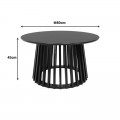 Τραπέζι Σαλονιού Domonic Pakoworld Mdf Σε Μαύρη Απόχρωση Φ80X45Εκ