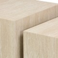 Τραπέζι Σαλονιού Coffina Pakoworld Σετ 2Τεμ Mdf Σε Όψη Τραβερτίνας
