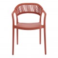 Πολυθρόνα Ankara Pakoworld Στοιβαζόμενη Pp-Pe Rattan Σε Terracotta Απόχρωση 54X55.5X77Εκ